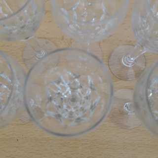 6 COPAS DE LICOR CHUPITOS CRISTAL TALLADO CIRCULOS