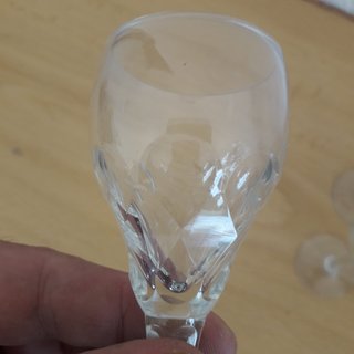 6 COPAS DE LICOR CHUPITOS CRISTAL TALLADO CIRCULOS