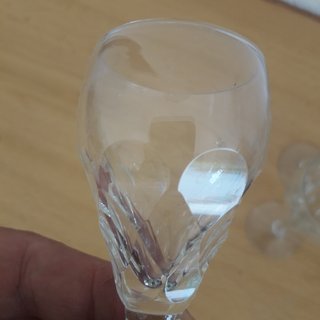 6 COPAS DE LICOR CHUPITOS CRISTAL TALLADO CIRCULOS