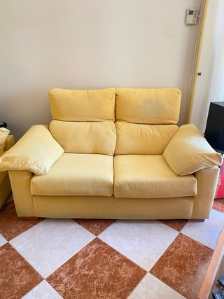 Conjunto Sofás 3 y 2 Plazas Amarillo