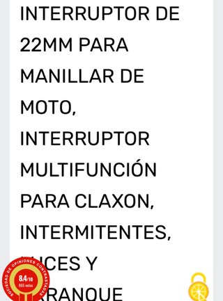 Interruptores Moto Manillar Universales 22mm