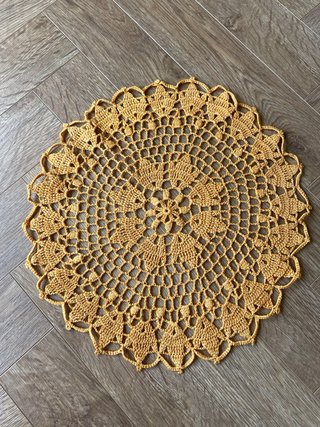 Tapete de crochet naranja