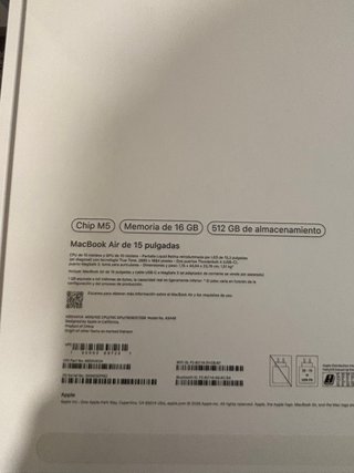 MacBook Air 15” M5 16GB RAM 512GB SSD
