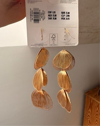 Pendientes largos Sfera dorados