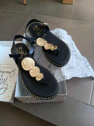 Sandalias negras cuero Oh! My Sandals