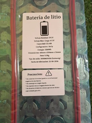 Batería 60V 22.4Ah 1326Wh
