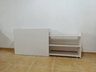 Mueble cabecero estantería blanco