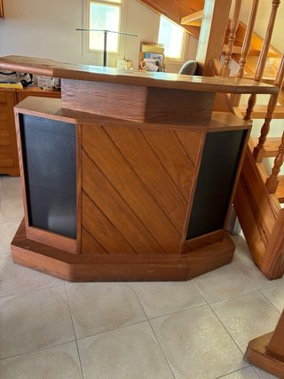 Mueble Bar Madera con 2 Taburetes