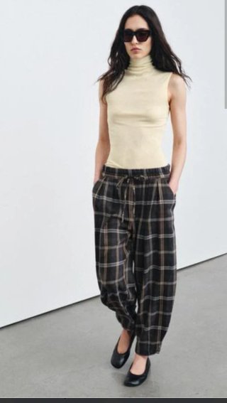 Pantalón Zara collection cuadros negro y marrón