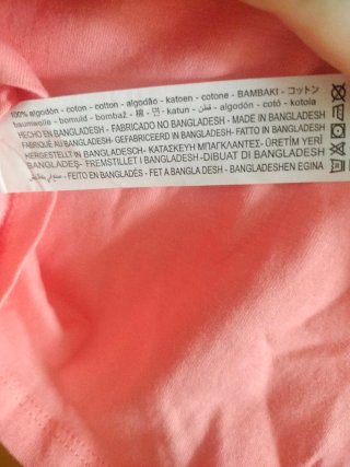 Camiseta rosa salmón T 110 cm