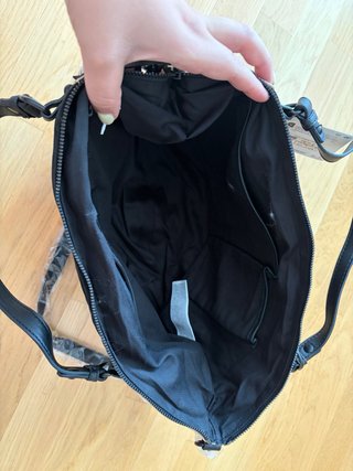 Bolso Desigual Negro y Beige Bordado
