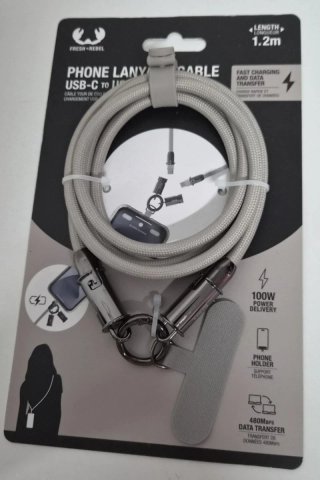 Correa Phone móvil USB-C Fresh Rebel Plata 1.2m