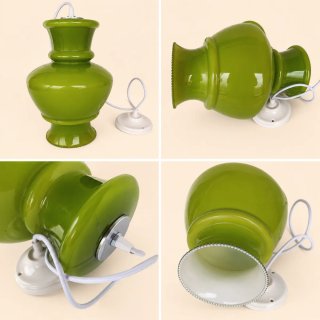 Candeeiro de teto vintage verde vidro