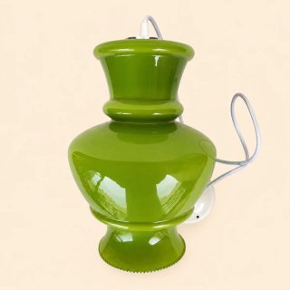 Candeeiro de teto vintage verde vidro