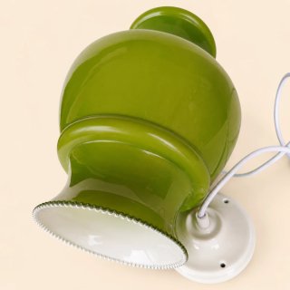 Candeeiro de teto vintage verde vidro