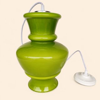 Candeeiro de teto vintage verde vidro