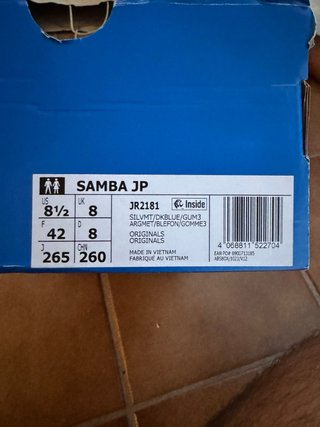 Adidas Samba Plata y Azul