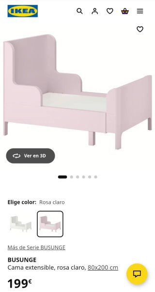 Cama extensible IKEA Busunge rosa