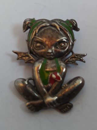 Colgante Green Dragonling en Plata 925