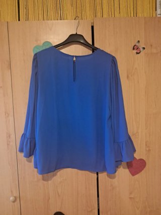 Blusa Zara azul manga acampanada Talla M