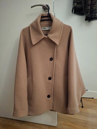 Abrigo corto lana Zara camel