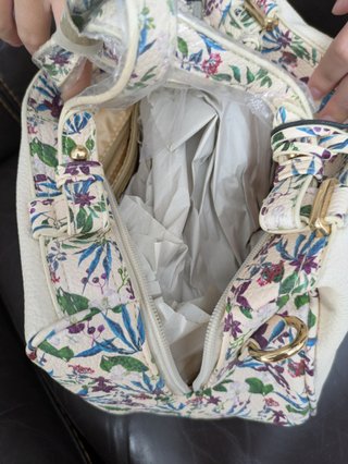 Bolso MARIANARE beige con estampado floral