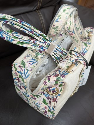 Bolso MARIANARE beige con estampado floral