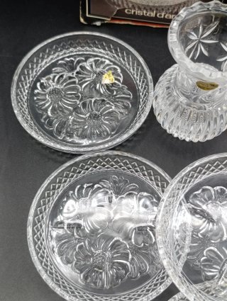 Set posavasos y palilleros cristal francés