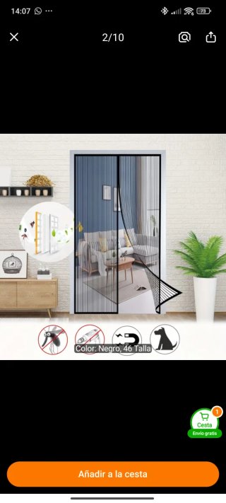 Mosquitera magnética para puerta