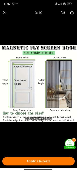 Mosquitera magnética para puerta