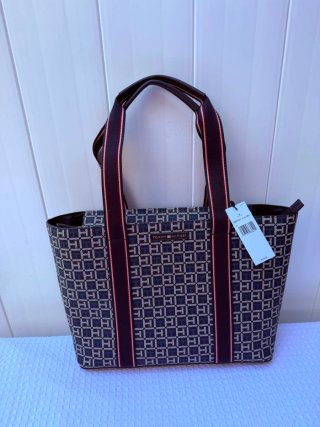 Bolso Tote Tommy Hilfiger Nuevo Azul/Blanco