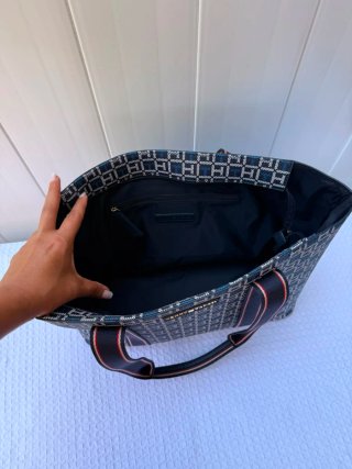 Bolso Tote Tommy Hilfiger Nuevo Azul/Blanco