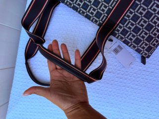 Bolso Tote Tommy Hilfiger Nuevo Azul/Blanco