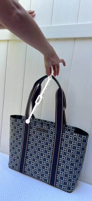 Bolso Tote Tommy Hilfiger Nuevo Azul/Blanco