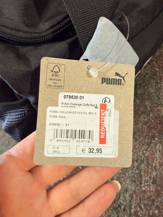 Bolsa Deporte Puma Negra Logo Nueva
