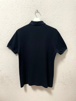 Polo Lacoste Vintage Algodon Negro Logo Bordado S