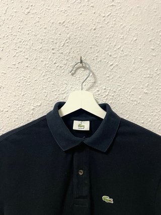 Polo Lacoste Vintage Algodon Negro Logo Bordado S