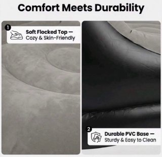 Sofá-Puff hinchable con Reposapiés