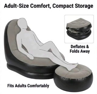 Sofá-Puff hinchable con Reposapiés