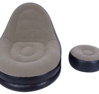 Sofá-Puff hinchable con Reposapiés