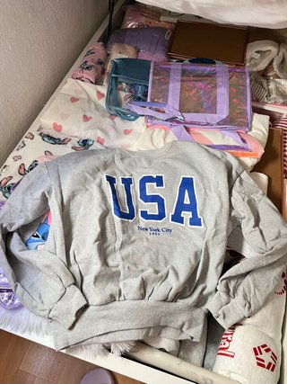 Sudadera USA New York City Gris