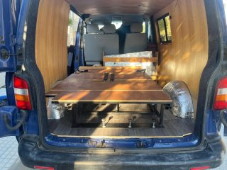 Sofá Cama Furgoneta Tela Madera