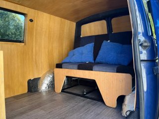 Sofá Cama Furgoneta Tela Madera