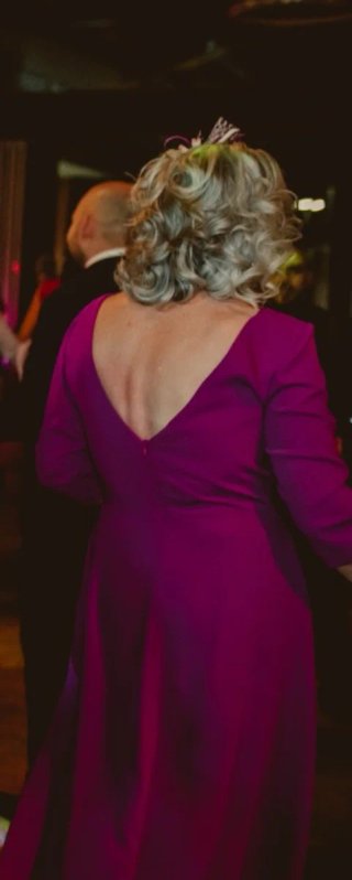Vestido fiesta invitada manga larga morado