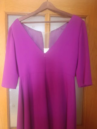 Vestido fiesta invitada manga larga morado