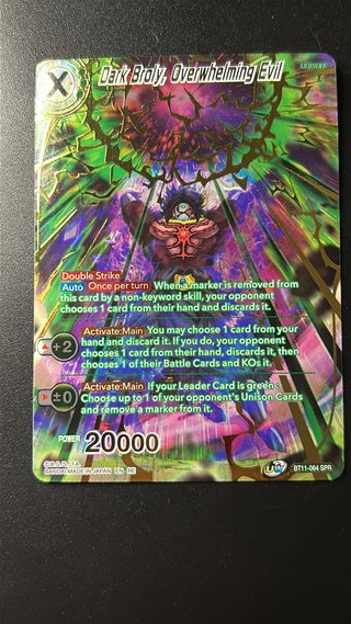 Carte Dragon Ball Dark Broly, Overwhelming Evil