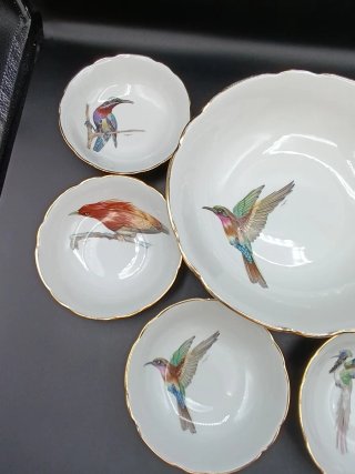 Set cuencos porcelana francesa Pájaros