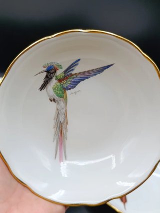 Set cuencos porcelana francesa Pájaros