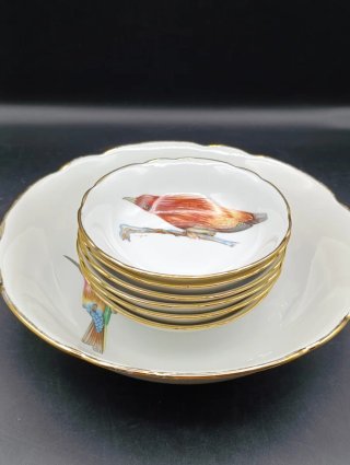 Set cuencos porcelana francesa Pájaros