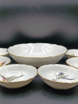 Set cuencos porcelana francesa Pájaros